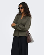 JDY Bluse Rachel Life L/S Pintuck - Black Olive