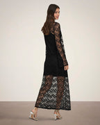 JDY Maxikjole Silvia L/S Lace - Black