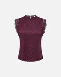JDY Blondetopp Lotas S/L Lace - Windsor Wine