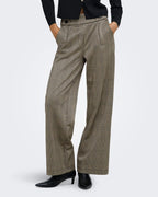 JDY Bukse Geggo Mia Long Check Pant - Sandshell/ Square Check