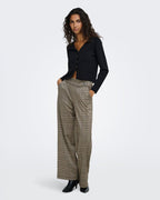 JDY Bukse Geggo Mia Long Check Pant - Sandshell/ Square Check