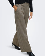 JDY Bukse Geggo Mia Long Check Pant - Sandshell/ Square Check