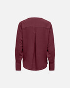 JDY Bluse Lion L/S V-neck - Windsor Wine