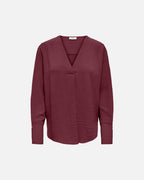 JDY Bluse Lion L/S V-neck - Windsor Wine