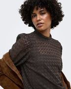 JDY Blondetopp Avery L/S Lace Top - Chocolate Torte