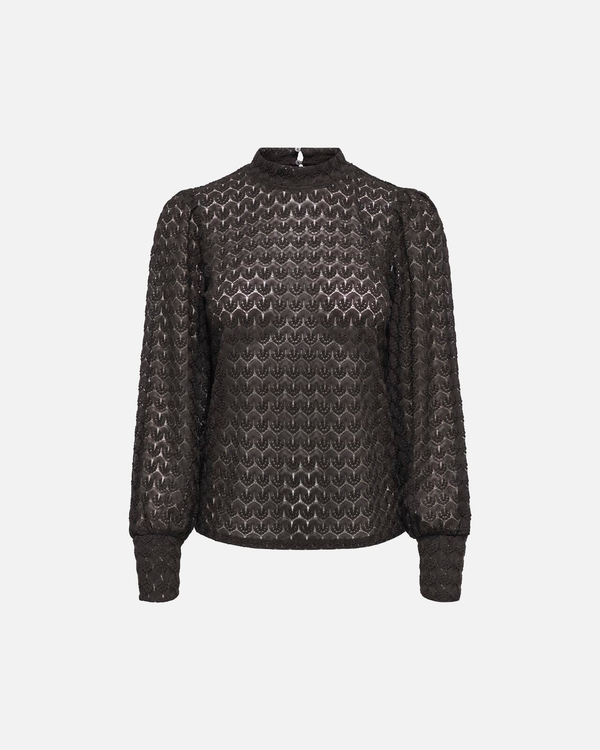JDY Blondetopp Avery L/S Lace Top - Chocolate Torte
