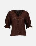 JDY TOPP Jakobe 2/4 Lace Top - Coffee Bean
