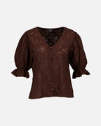 JDY TOPP Jakobe 2/4 Lace Top - Coffee Bean