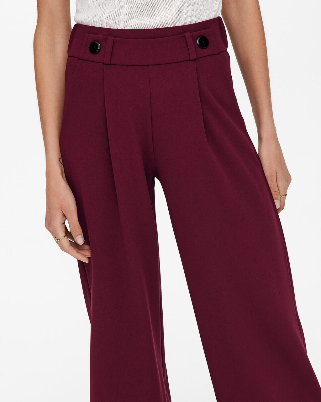 JDY Bukse Geggo New Long Pant - Cabernet