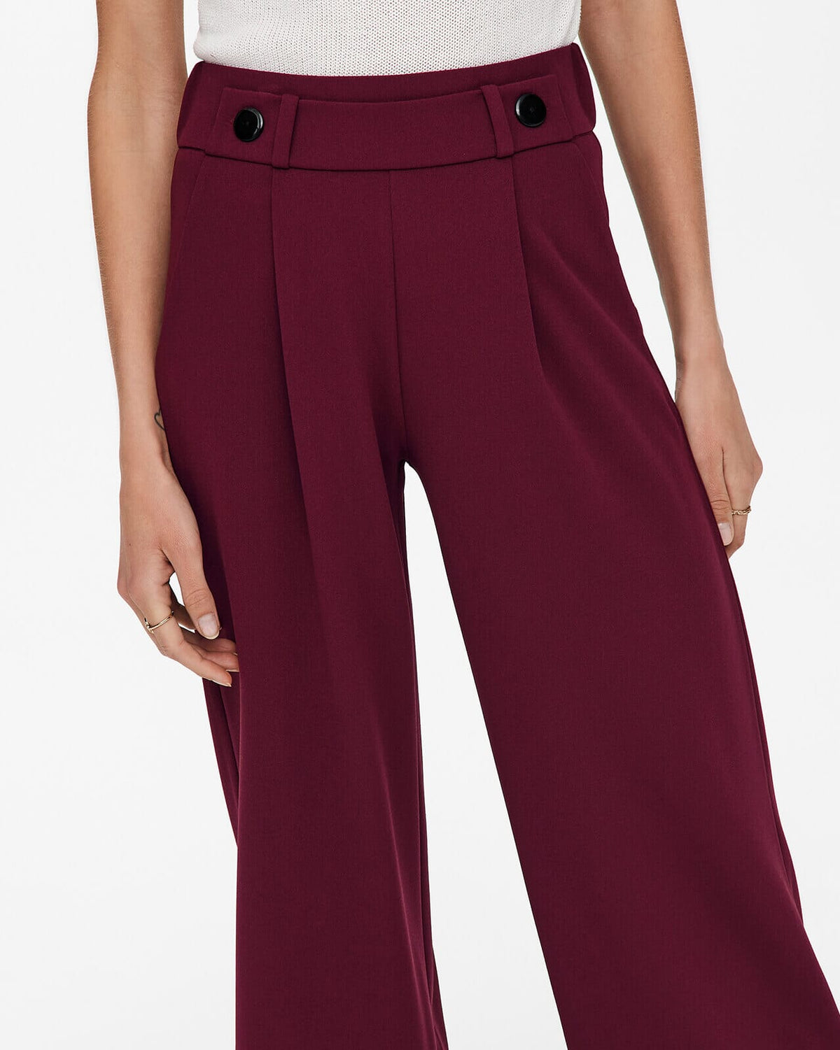 JDY Bukse Geggo New Long Pant - Cabernet