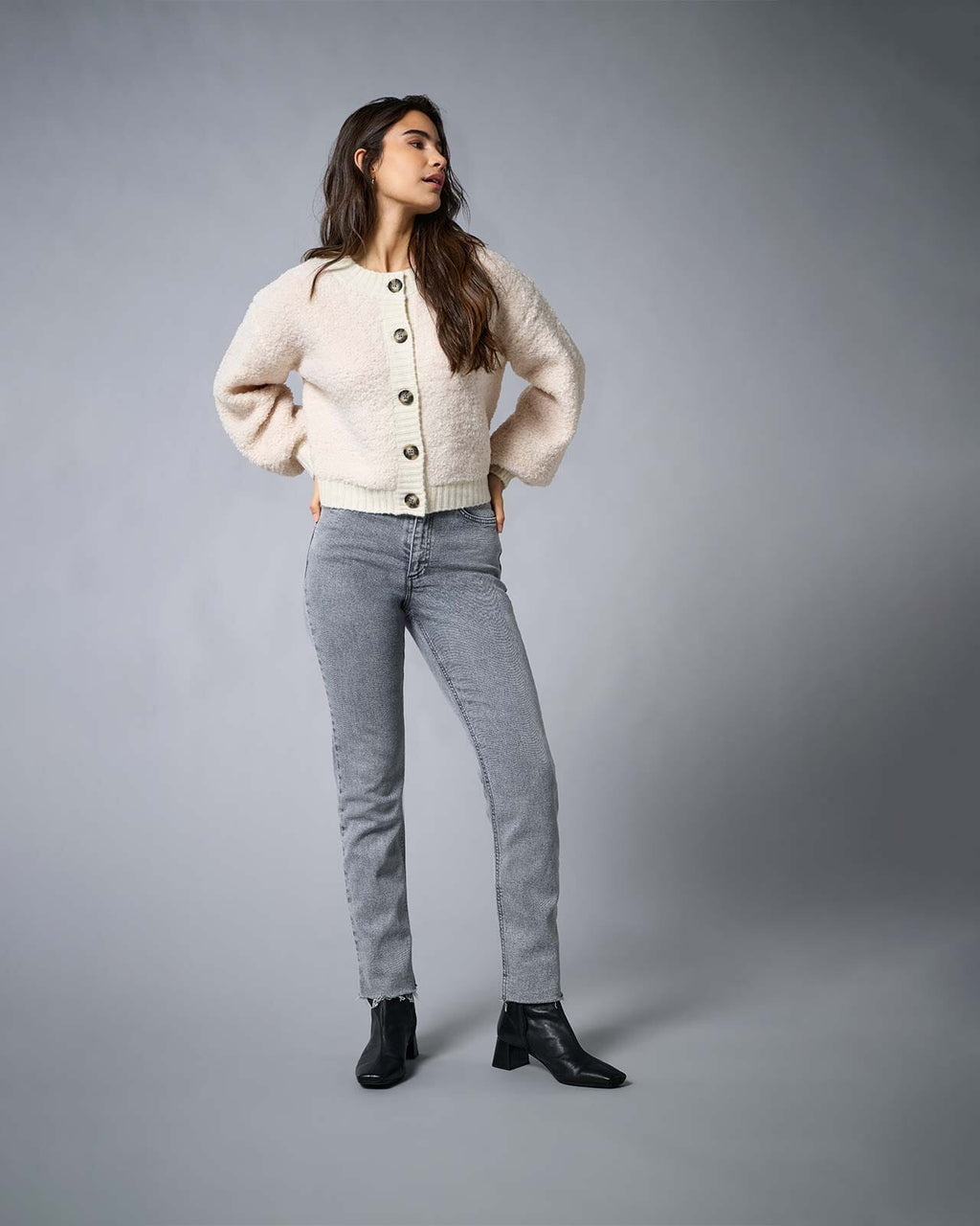 JDY Cardigan Eira Life L/S O-neck - Birch