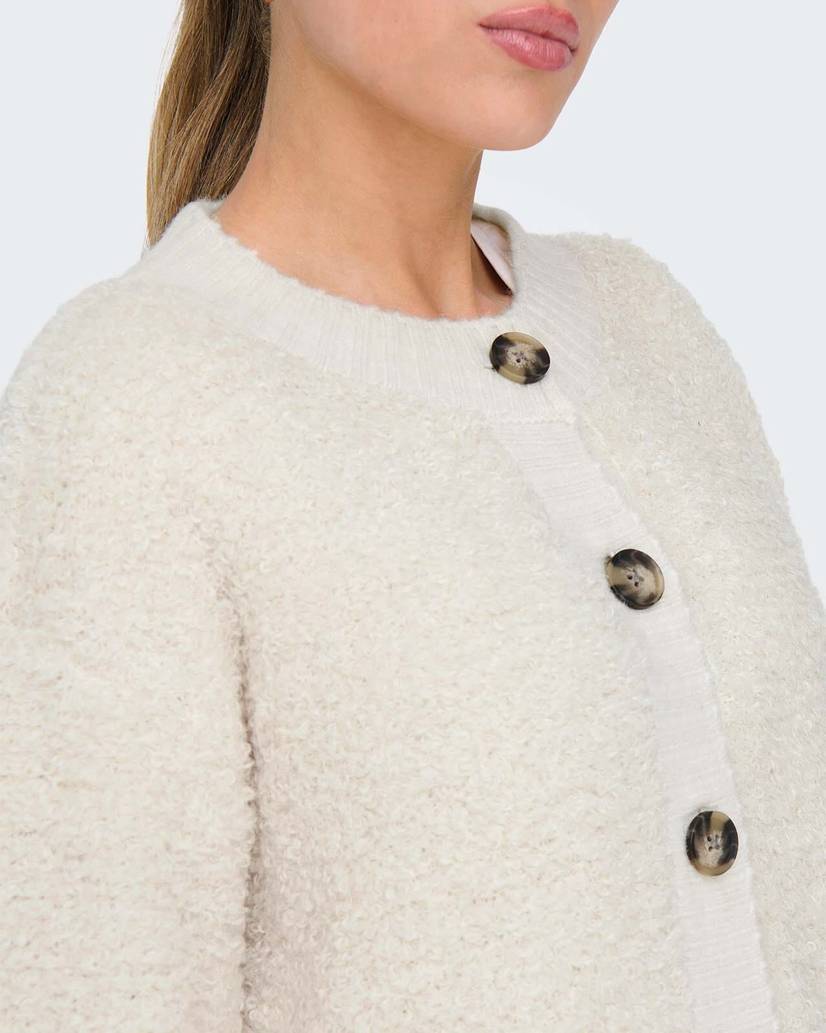 JDY Cardigan Eira Life L/S O-neck - Birch