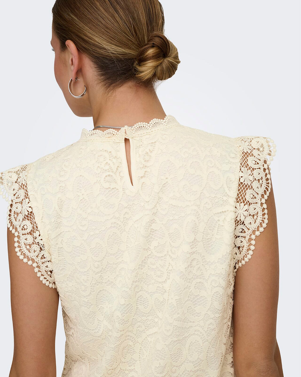 JDY Blondetopp Lotas S/L Lace - Cloud Dancer
