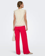 JDY Blondetopp Lotas S/L Lace - Cloud Dancer