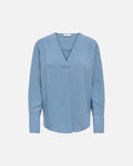 JDY Bluse Lion L/S V-neck - Windward Blue