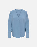JDY Bluse Lion L/S V-neck - Windward Blue