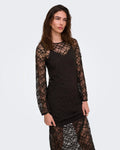 JDY Maxikjole Silvia L/S Lace - Mulch