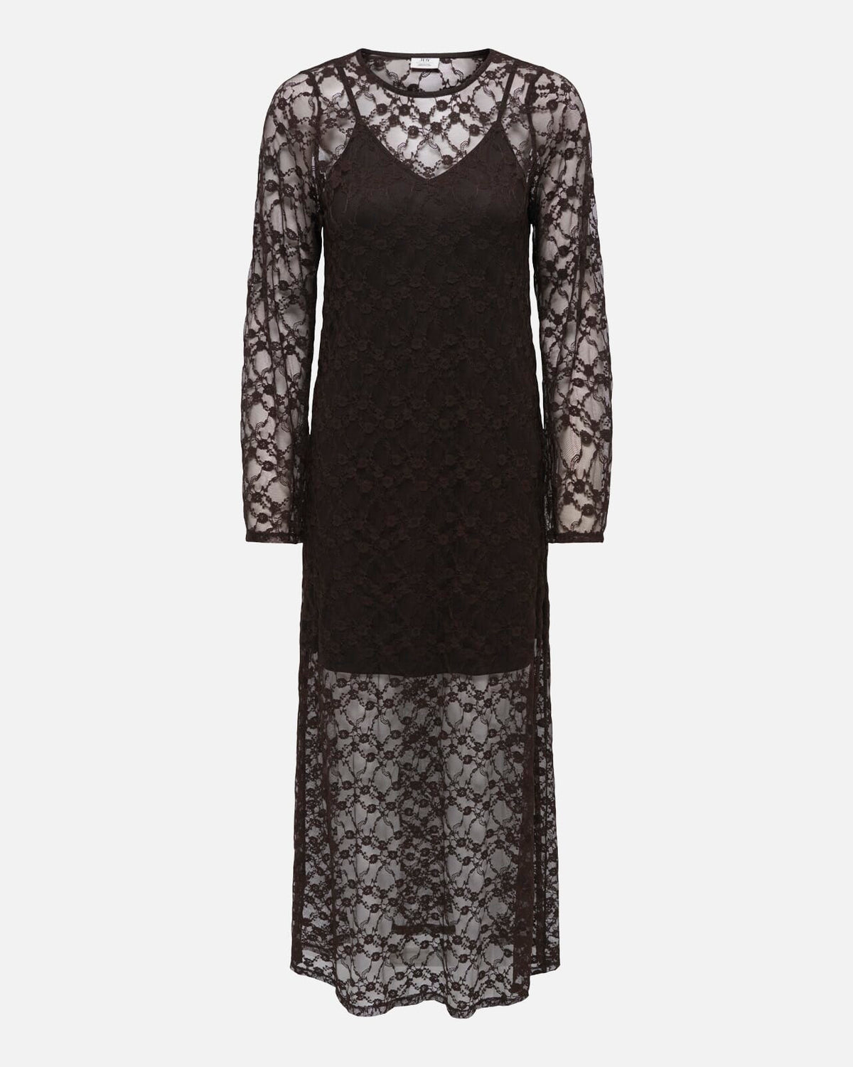 JDY Maxikjole Silvia L/S Lace - Mulch