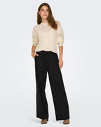 JDY Linbukse Say HighWaist Linen Wide Pant - Black