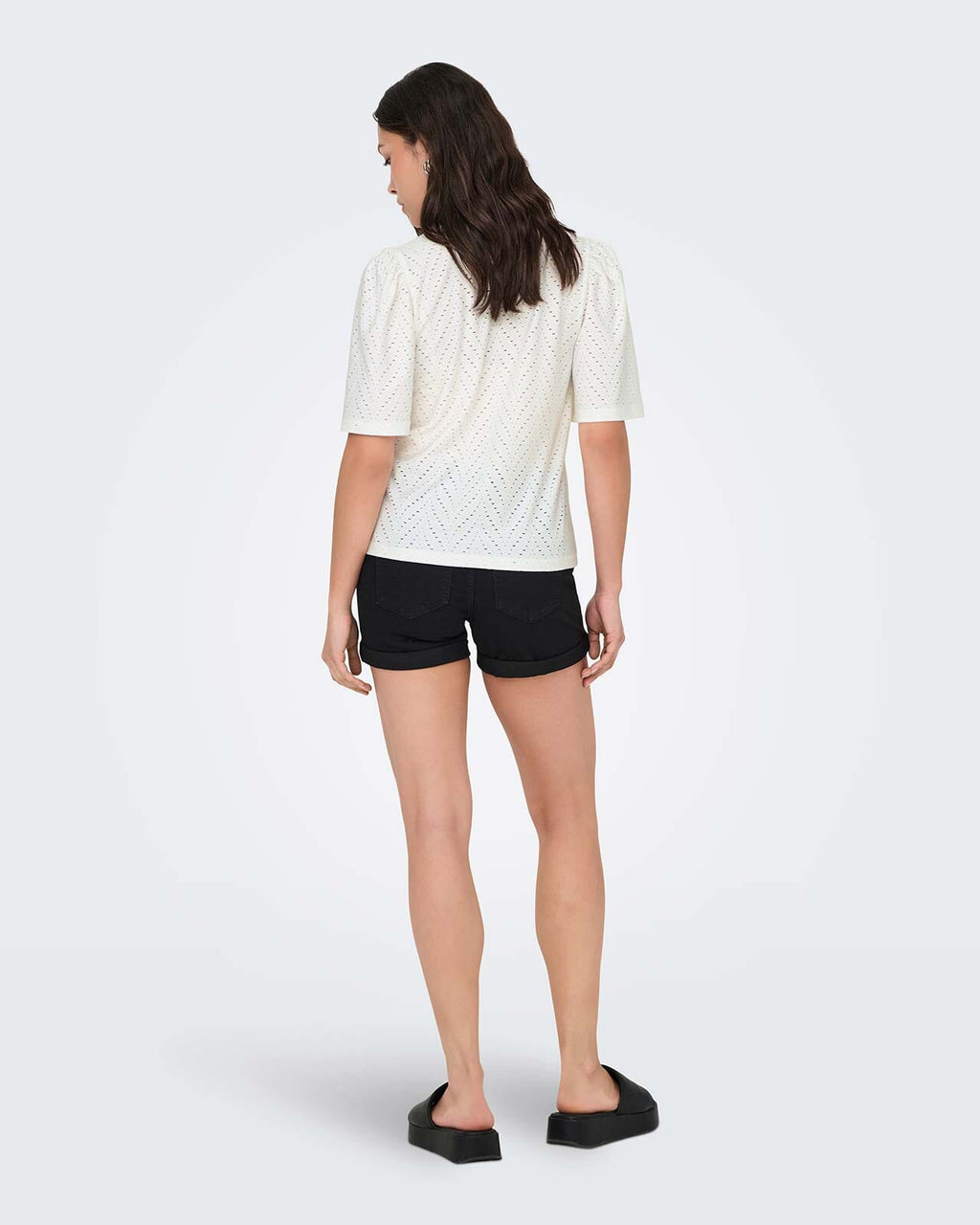 JDY Topp Carla Cathinka S/S - Cloud Dancer