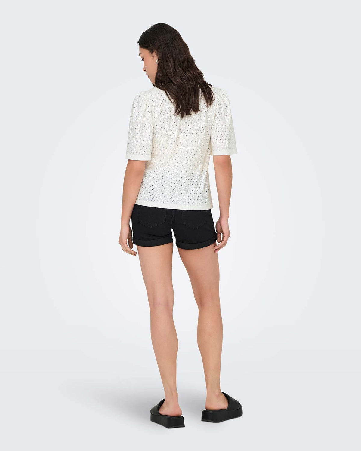 JDY Topp Carla Cathinka S/S - Cloud Dancer