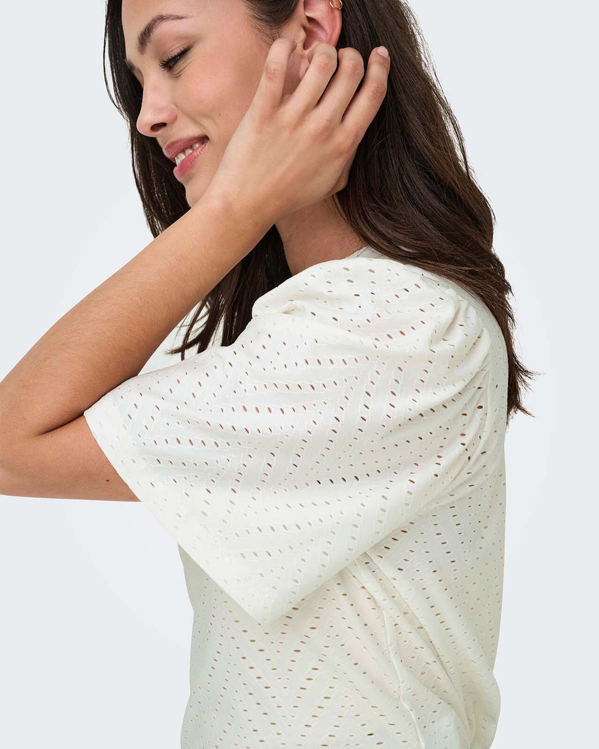 JDY Topp Carla Cathinka S/S - Cloud Dancer