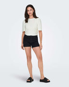 JDY Topp Carla Cathinka S/S - Cloud Dancer