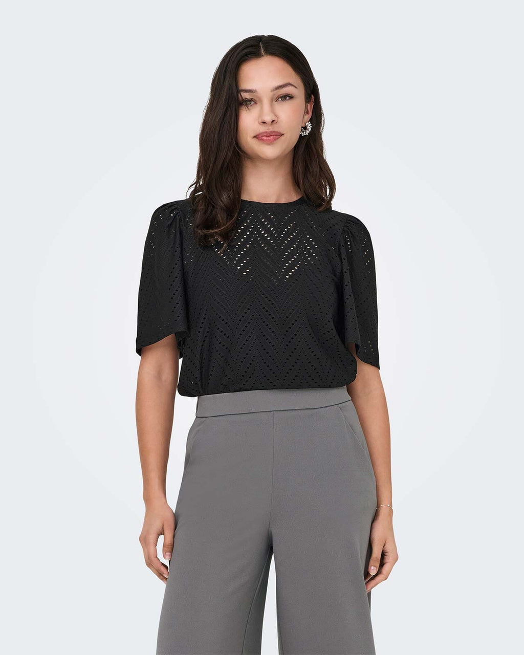 JDY Topp Carla Cathinka S/S - Black