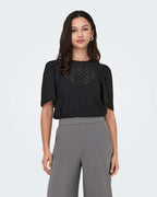 JDY Topp Carla Cathinka S/S - Black