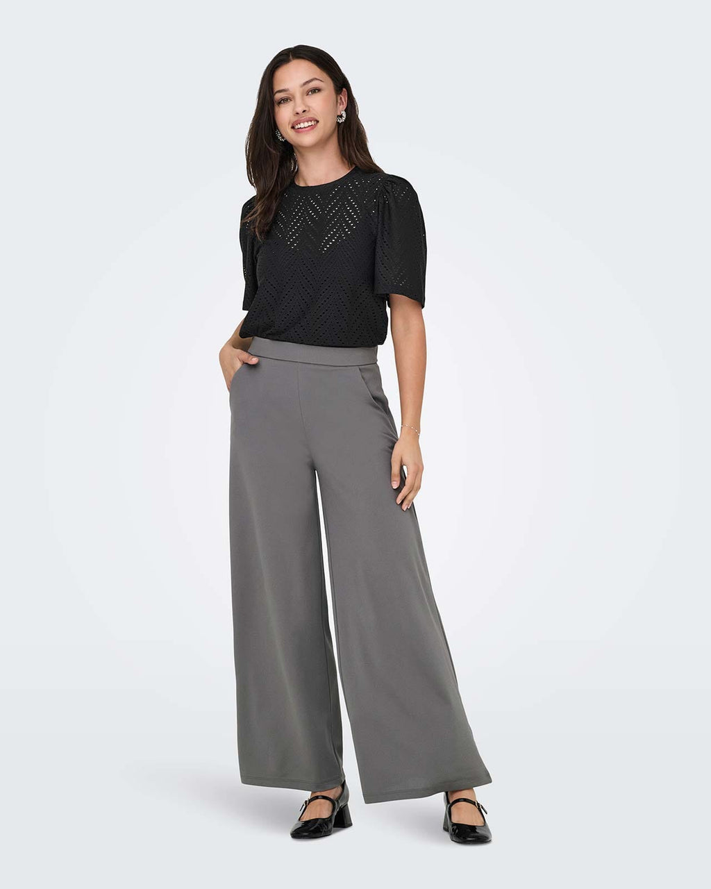 JDY Topp Carla Cathinka S/S - Black