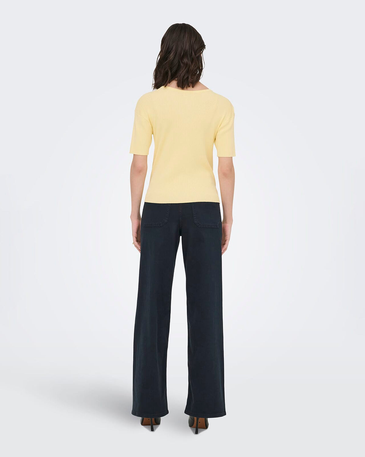 JDY Topp Gaby 2/4 O-neck Pearl Cardigan - Double Cream