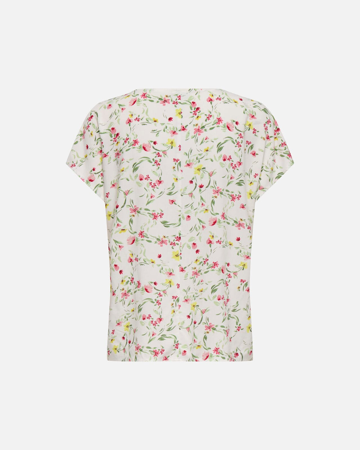 JDY Topp Star Sezen Life S/S - Cloud Dancer/ Coral Ditsy Flower