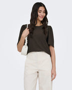 JDY Topp Carla Cathinka S/S - Chocolate Brown