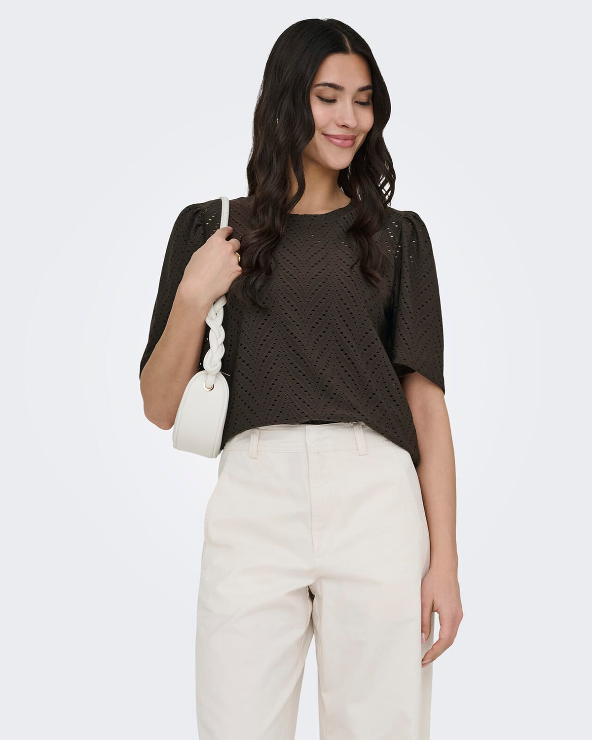 JDY Topp Carla Cathinka S/S - Chocolate Brown