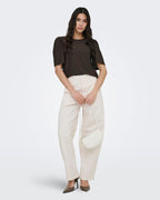 JDY Topp Carla Cathinka S/S - Chocolate Brown
