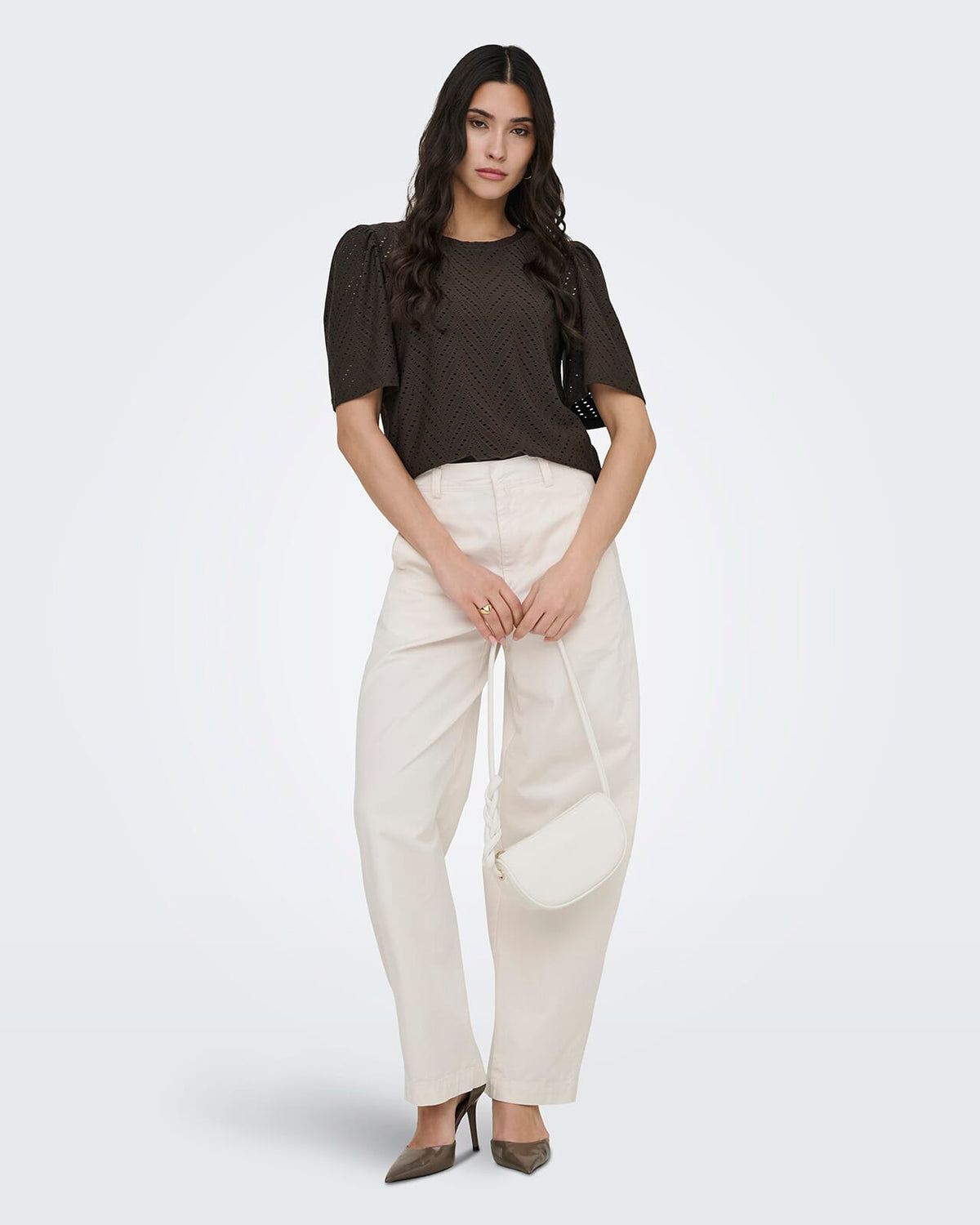 JDY Topp Carla Cathinka S/S - Chocolate Brown