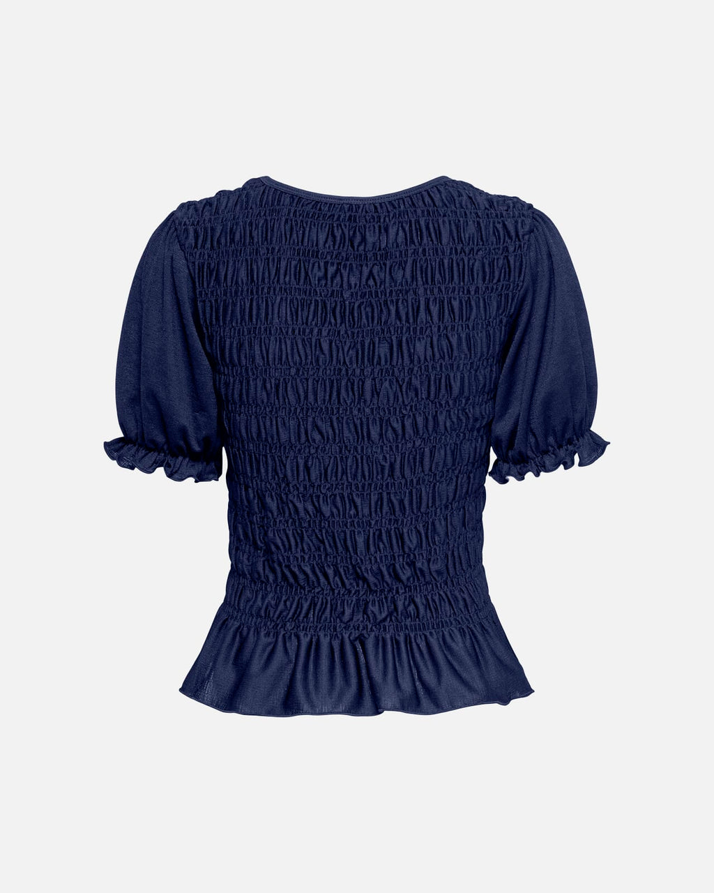 JDY Topp Feline Life S/S Smock - Medieval Blue
