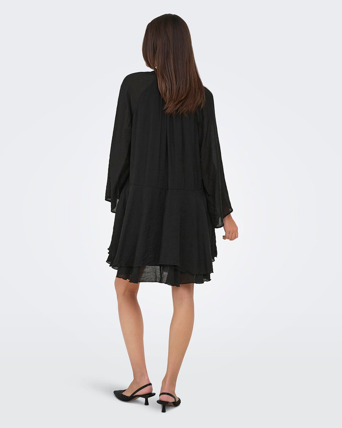 JDY Kjole Harper L/S Frill - Black