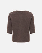 JDY Strikket Cardigan Rue Life 2/4 Pearl Knit - Bracken/ Melange W./ White Pearl Button