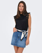 JDY Blondetopp Lotas S/L Lace - Black