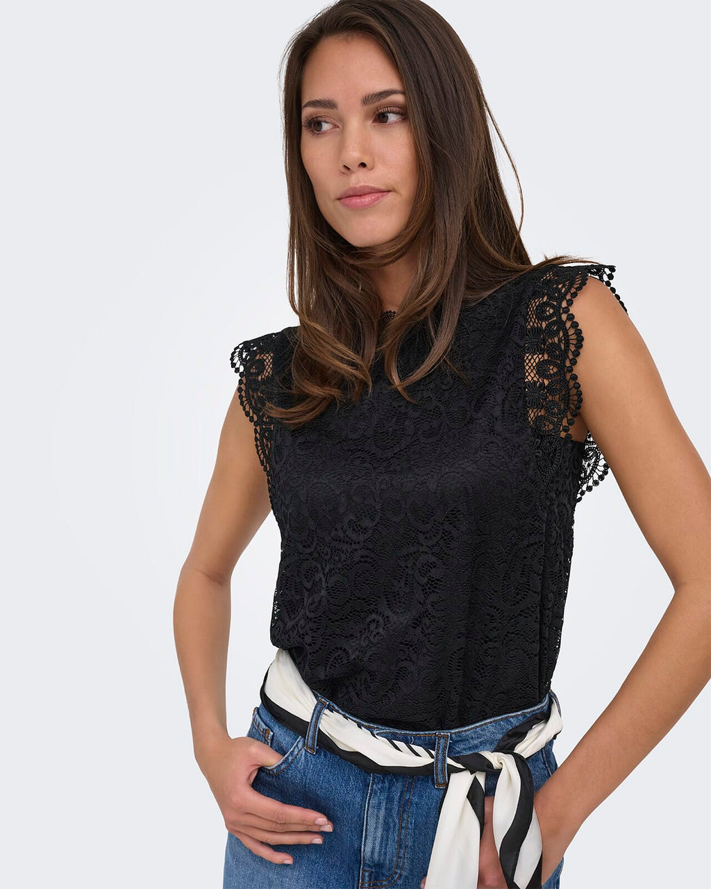 JDY Blondetopp Lotas S/L Lace - Black