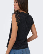 JDY Blondetopp Lotas S/L Lace - Black