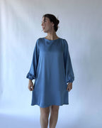 FLOYD Kjole Jennifer Uni Satin - Retro Blue