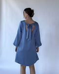 FLOYD Kjole Jennifer Uni Satin - Retro Blue