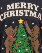 JDY Collegegenser Mesa Chris Life L/S Sweat - Phantom/ Merry Christmas Teddy Bear