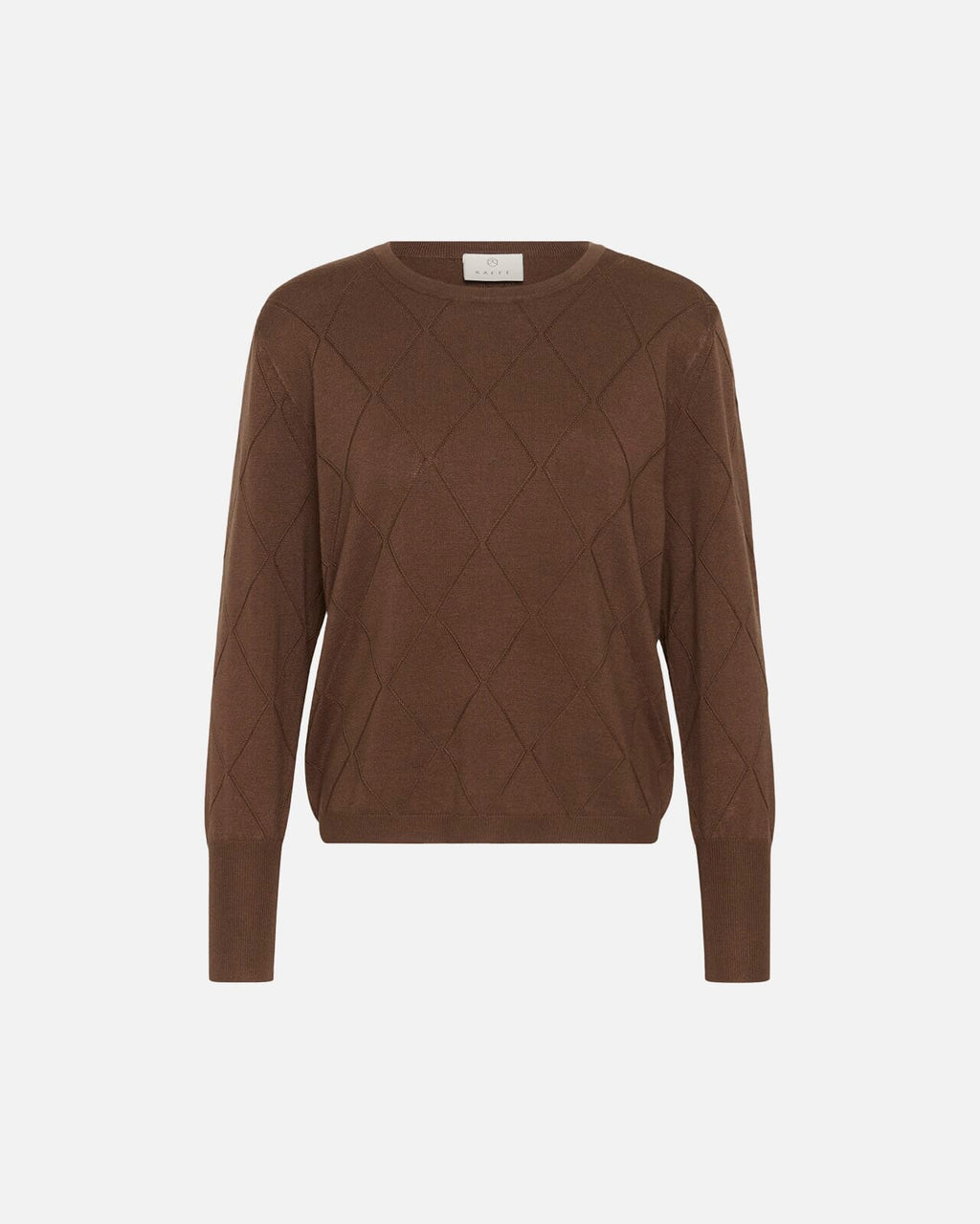 KAFFE Genser Lizza Argyle Pullover LS - Carafe