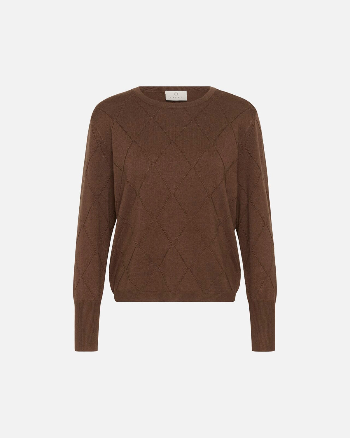 KAFFE Genser Lizza Argyle Pullover LS - Carafe