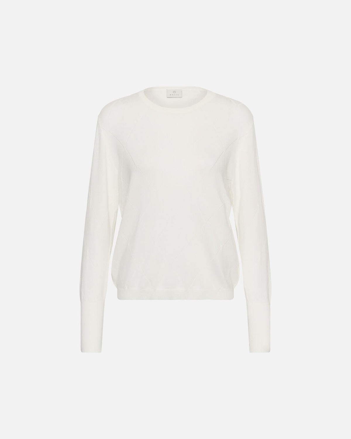 KAFFE Genser Lizza Argyle Pullover LS - Chalk