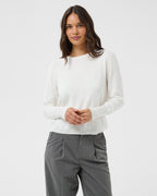 KAFFE Genser Lizza Argyle Pullover LS - Chalk