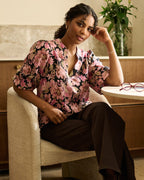 KAFFE Bluse Sirena - Pink Flower Print